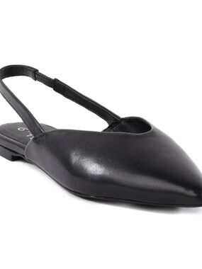 Seychelles Black Pointed Slingback Flat